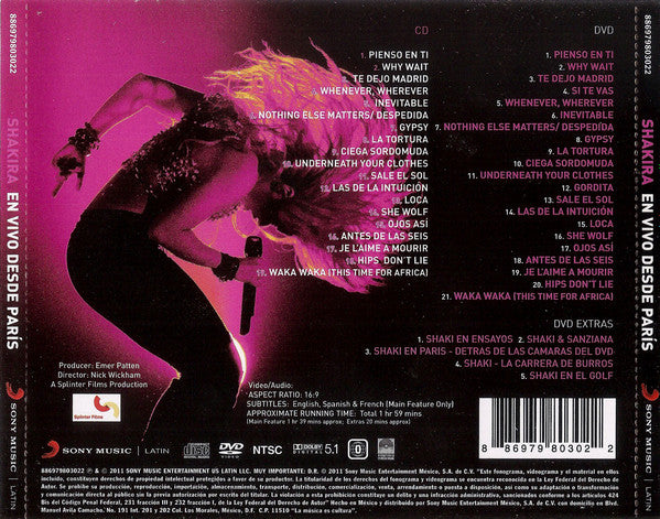 Shakira – En Vivo Desde París - CD+DVD