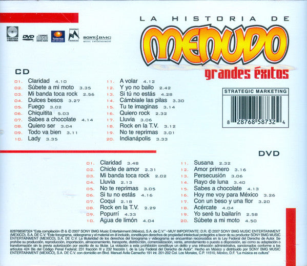 Menudo – La Historia De Menudo - Grandes Exitos - CD+DVD