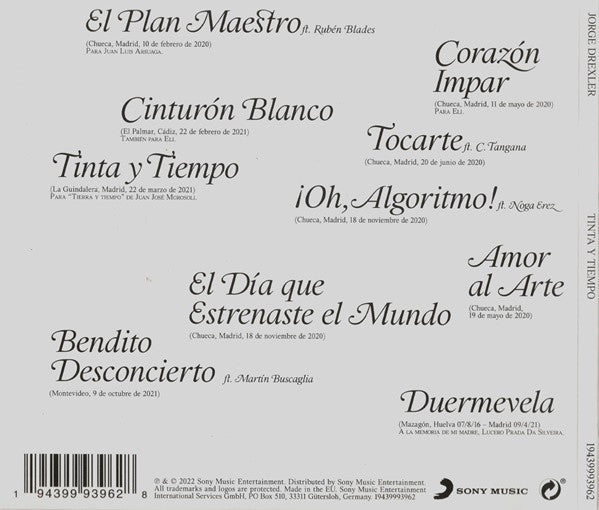 Jorge Drexler – Tinta Y Tiempo - CD