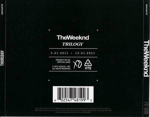 The Weeknd – Thursday - CD