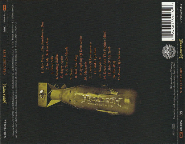 Megadeth – Greatest Hits - Back To The Start - CD