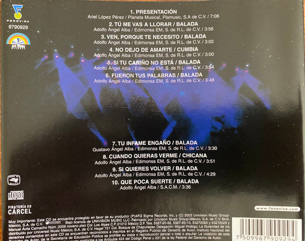 Los Temerarios – En Concierto Volu. 1 - CD