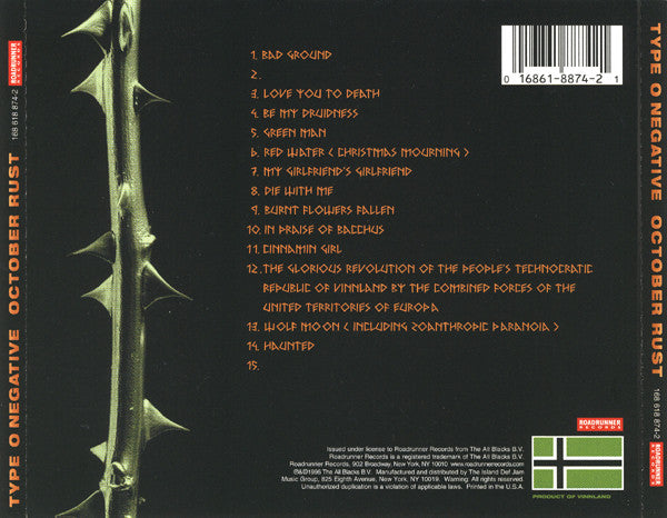 Type O Negative – October Rust - CD