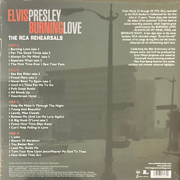 Elvis Presley – Burning Love (The RCA Rehearsals) RSD 2023 - LP