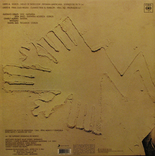 Soda Stereo – Ruido Blanco - En Vivo - LP