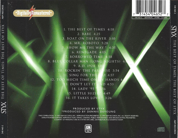 Styx – The Best Of Times: The Best Of Styx - CD