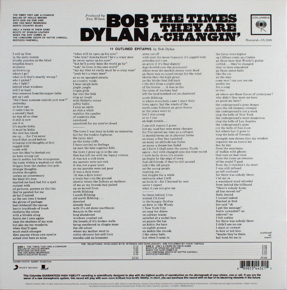 Bob Dylan – The Times They Are A-Changin' - LP