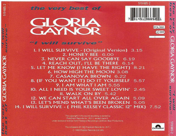Gloria Gaynor – The Very Best Of Gloria Gaynor "I Will Survive" - CD