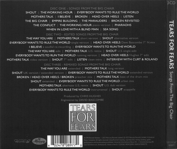 Tears For Fears – Songs From The Big Chair 3 Cd Deluxe Edition - CD