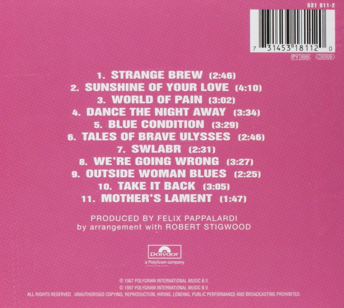 Cream – Disraeli Gears CD