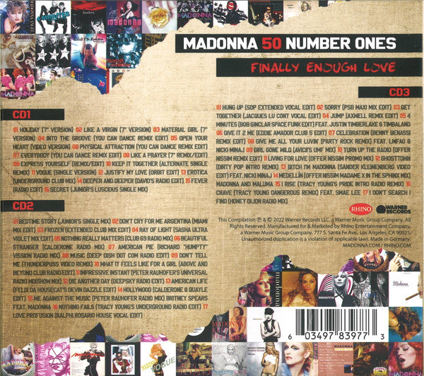 Madonna – Finally Enough Love (50 Number Ones) - CD