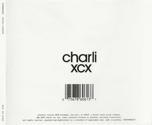 Charli XCX – Brat And It's The Same But There's Three More Songs So It's Not - CD