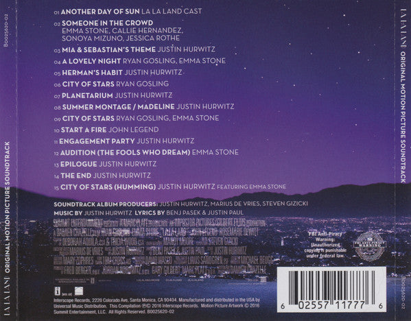 La La Land (Original Motion Picture Soundtrack) - CD