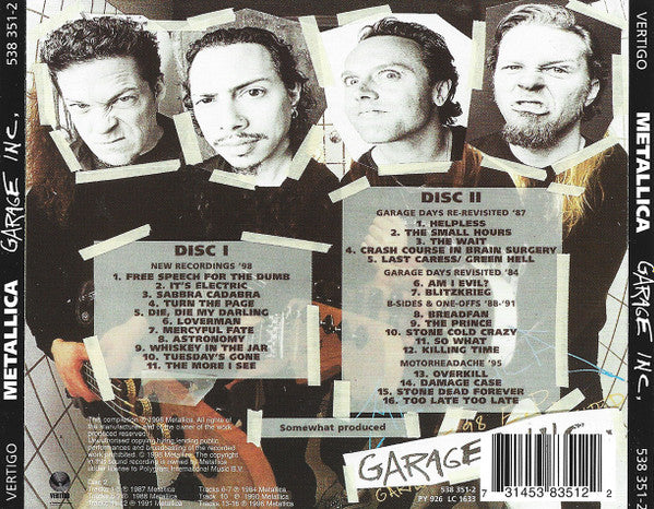 Metallica – Garage Inc. - CD
