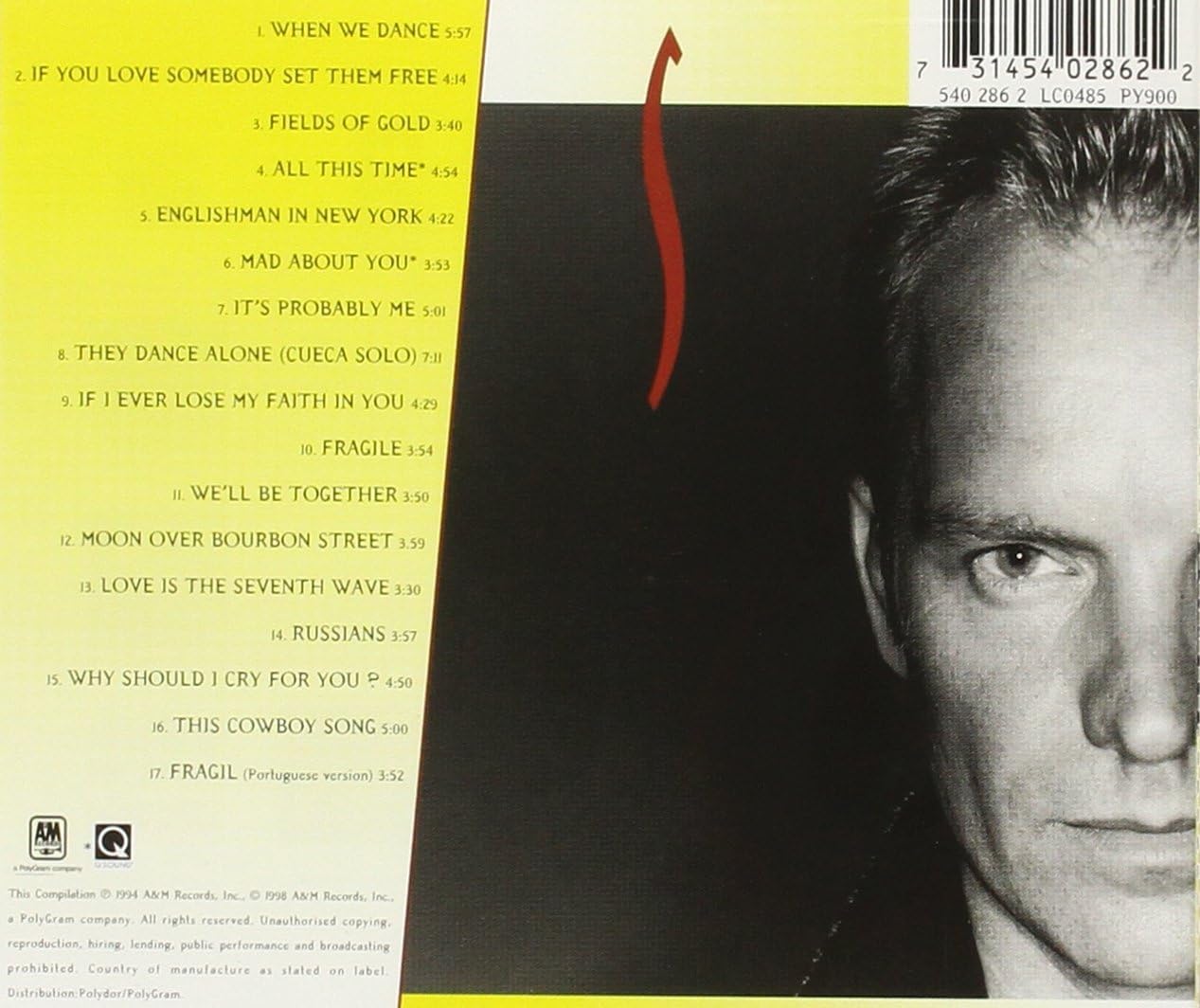 Sting – Fields Of Gold: The Best Of Sting 1984 - 1994 CD