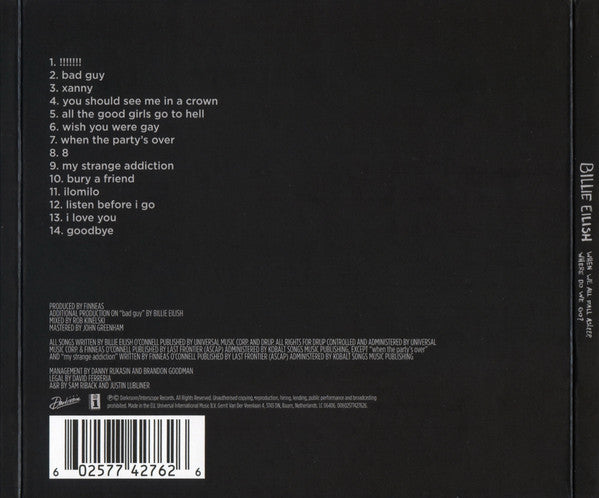Billie Eilish – When We All Fall Asleep, Where Do We Go? - CD