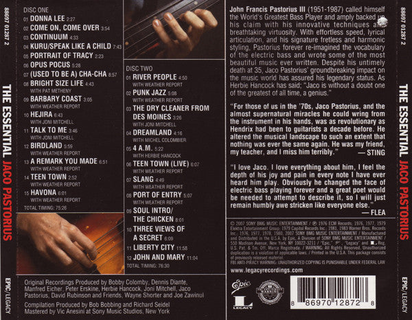 Jaco Pastorius – The Essential Jaco Pastorius - CD