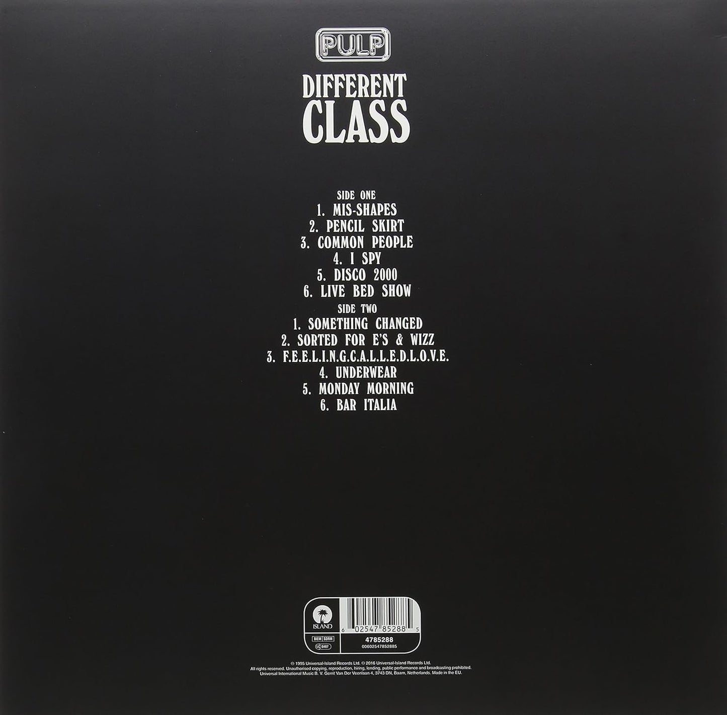 Pulp – Different Class - LP