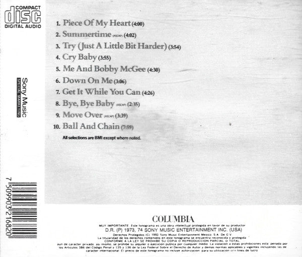 Janis Joplin – Janis Joplin's Greatest Hits - CD