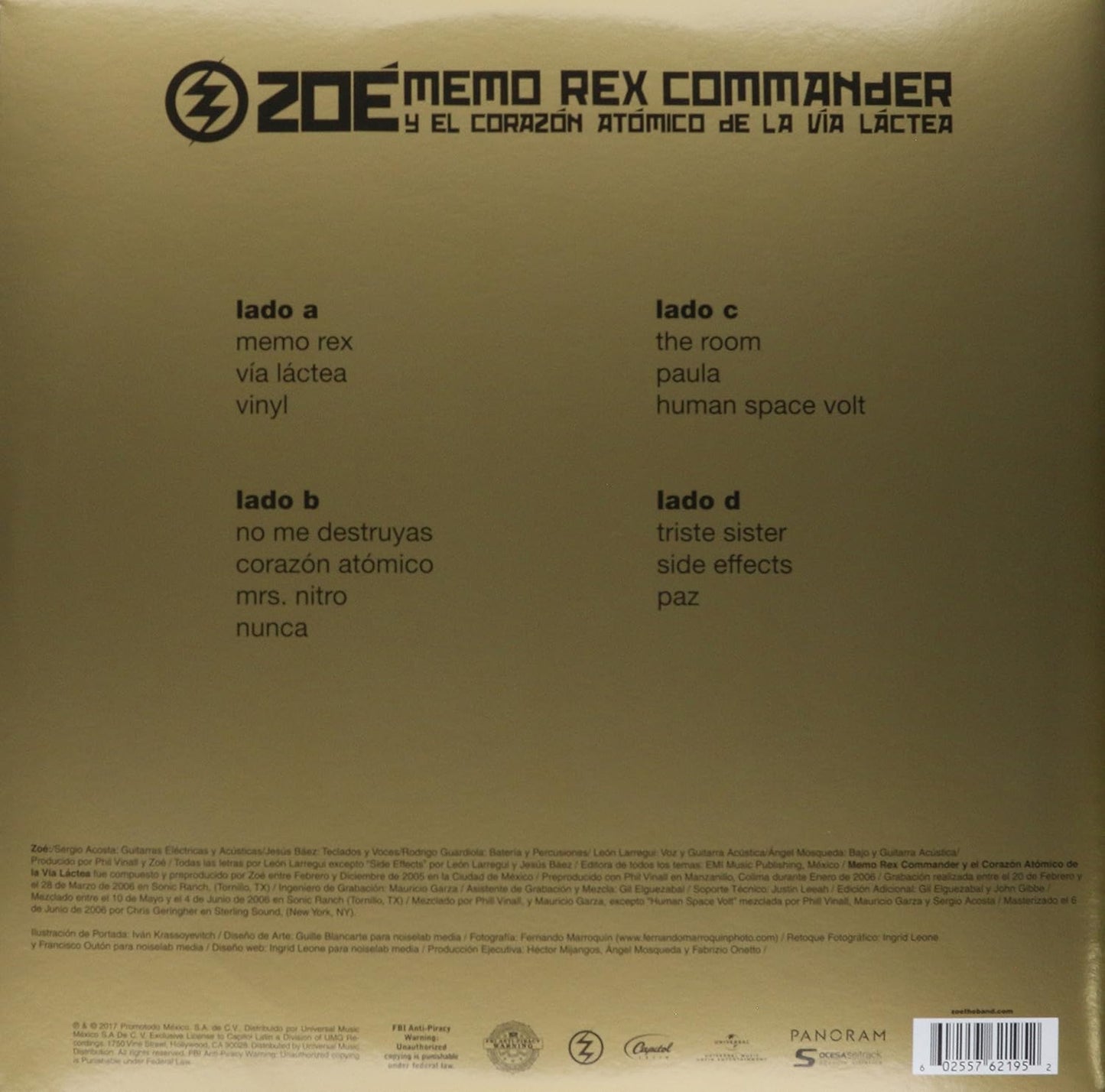 Zoé – Memo Rex Commander Y El Corazón Atómico De La Vía Láctea - LP