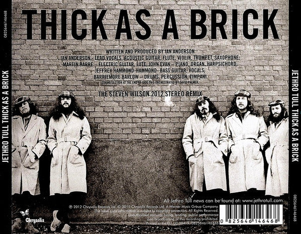Jethro Tull – Thick As A Brick (The 2012 Steven Wilson Stereo Remix) - CD