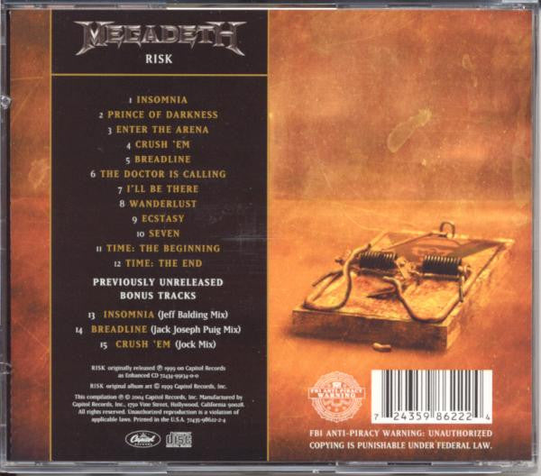 Megadeth – Risk - CD