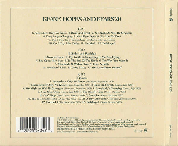 Keane – Hopes And Fears 20 20Th Anniversary - CD