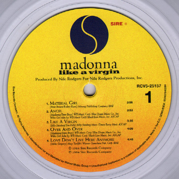 Madonna – Like A Virgin - LP Transparente