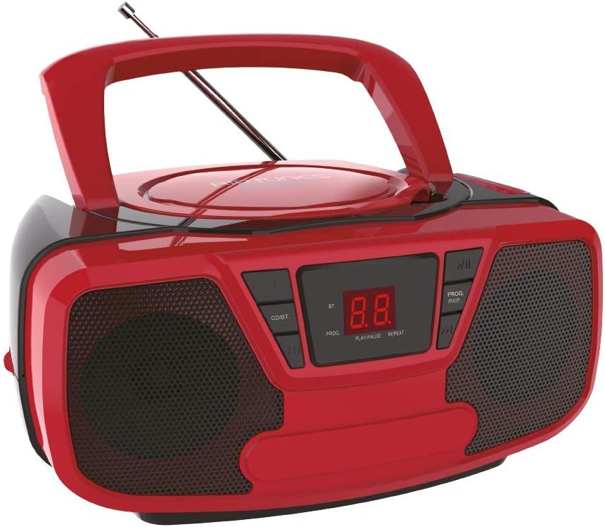 Reproductor de CD portátil Boombox - Radio AM/FM, Boombox Bluetooth
