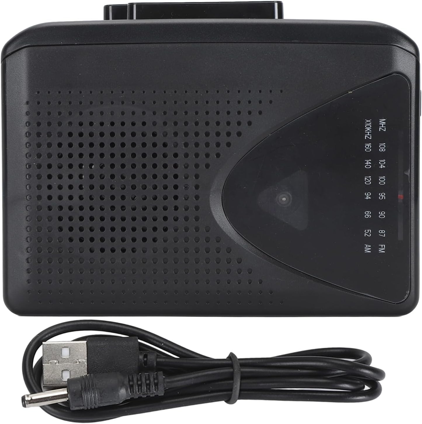 Grabador de Reproductor de Casete Portátil, Convertidor Digital de Casete a MP3 con Conector para Auriculares de 3,5 Mm, Reproductor de Cinta de Casete Walkman Radio Am FM (Black)