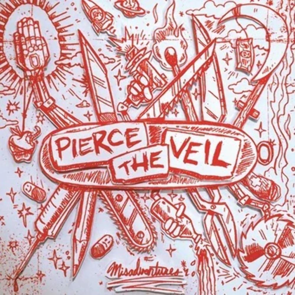 Pierce The Veil – Misadventures LP Silver with Red
