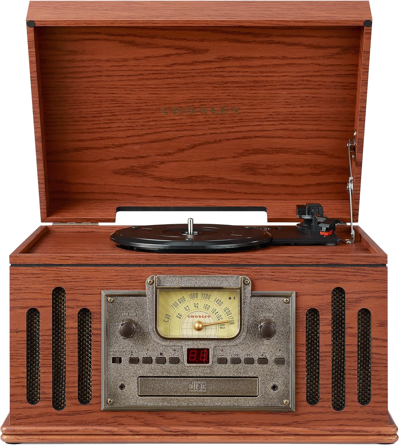 Tornamesa - Crosley Músician Tocadiscos con Radio, Bluetooth (versión Nueva), Paprika