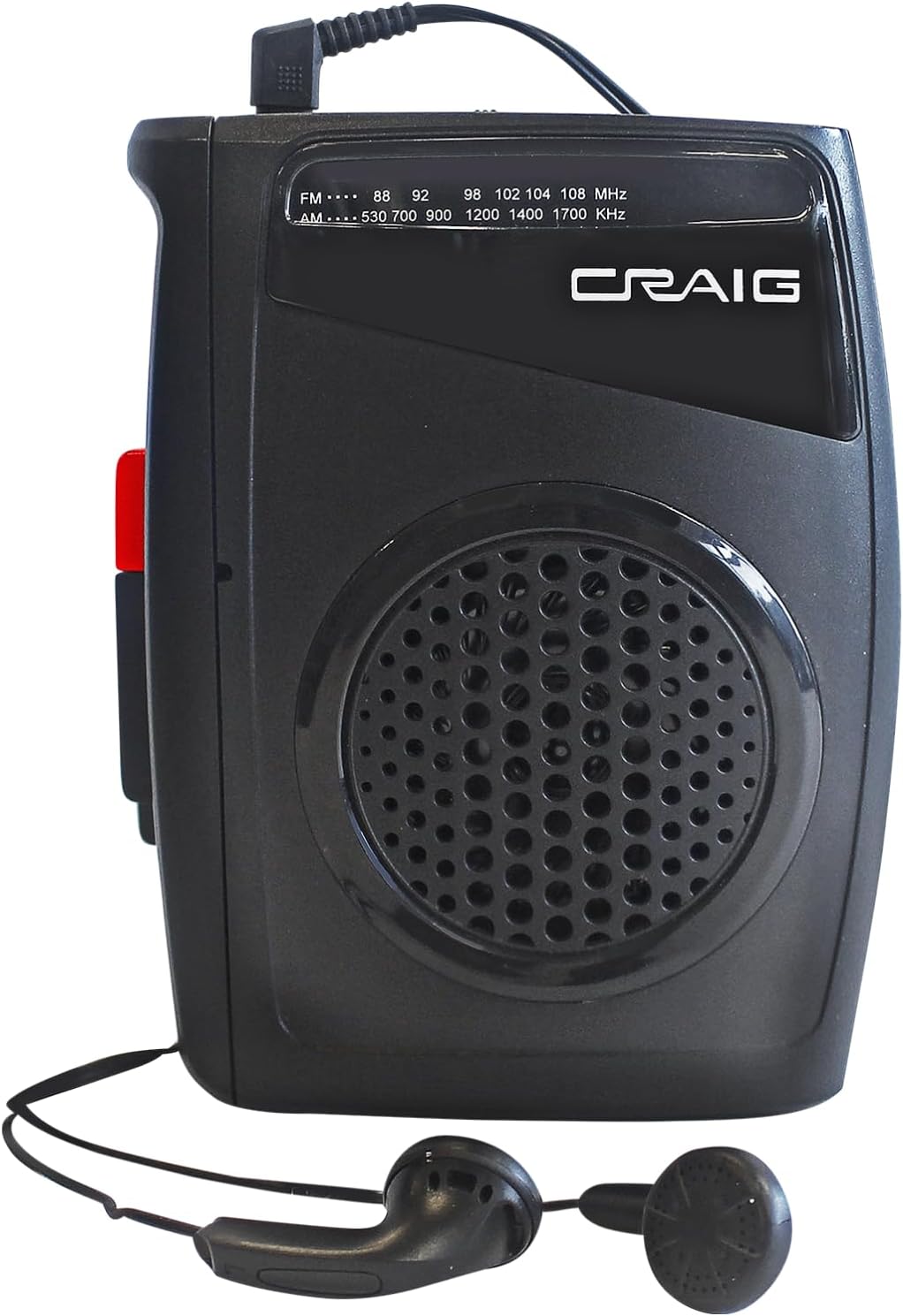 Craig Reproductor de Cassette/grabadora estéreo con Auriculares: Radio Am/FM portátil y Sistema de grabación de un Solo Toque