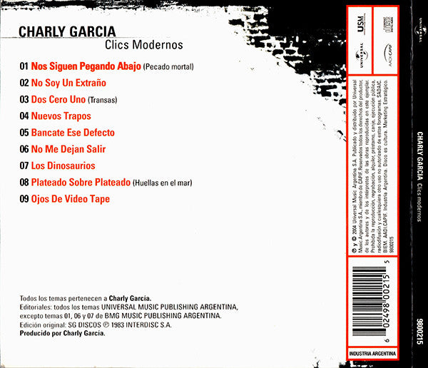 Charly Garcia – Clics Modernos - CD Digipack