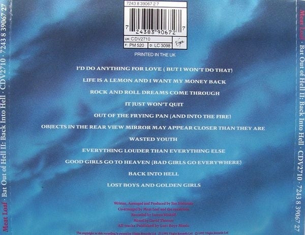 Meat Loaf – Bat Out Of Hell II: Back Into Hell - CD