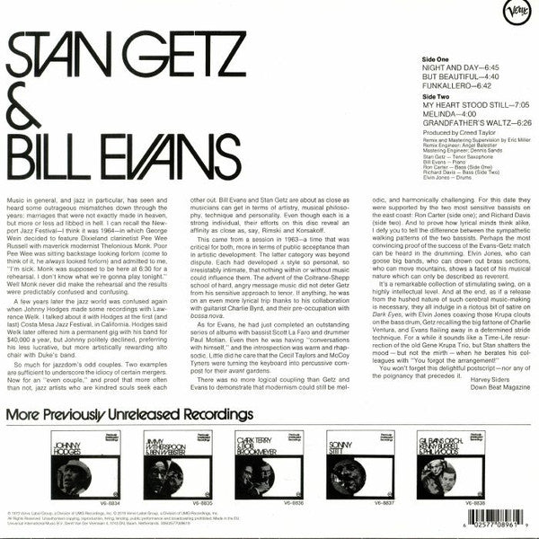 Stan Getz, Bill Evans – Stan Getz & Bill Evans - LP