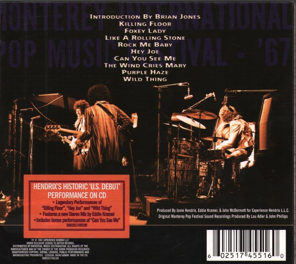 The Jimi Hendrix Experience – Live At Monterey CD