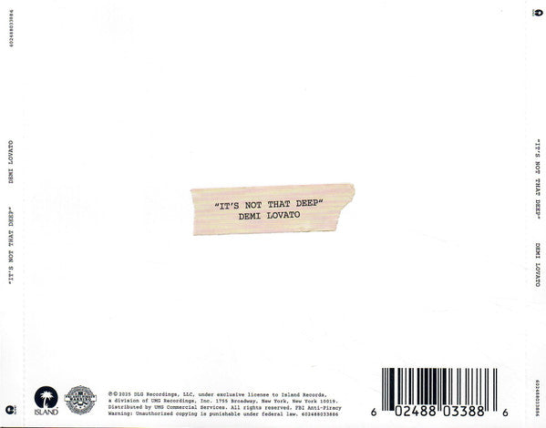 Demi Lovato – It's Not That Deep - CD