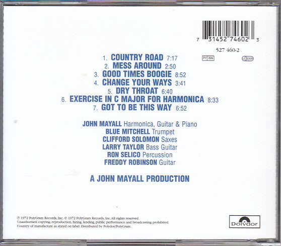 John Mayall – Jazz Blues Fusion CD