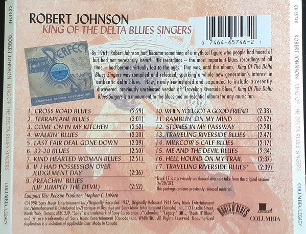 Robert Johnson – King Of The Delta Blues Singers - CD