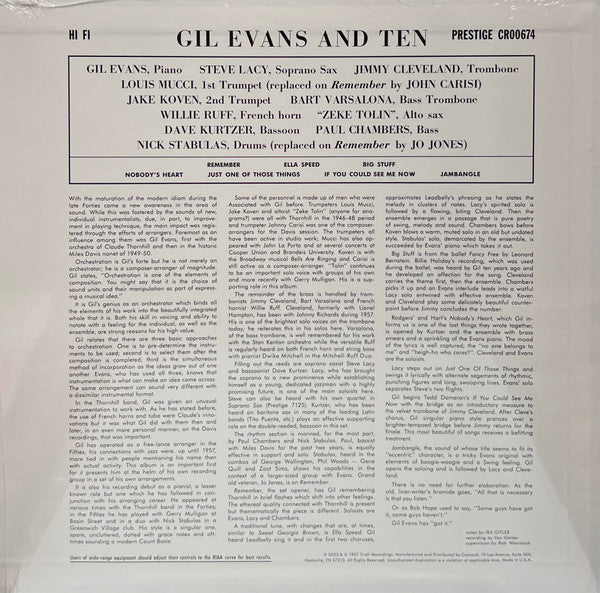 Gil Evans – Gil Evans & Ten LP
