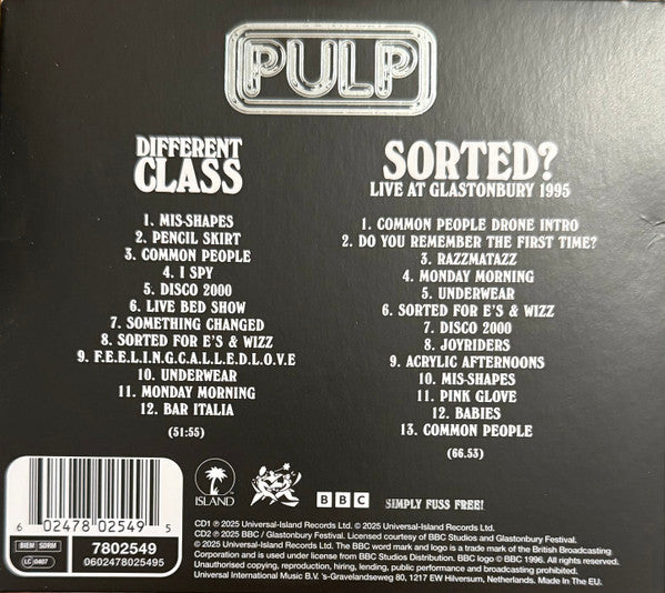 Pulp – Different Class 30Th Anniversary Edition - CD