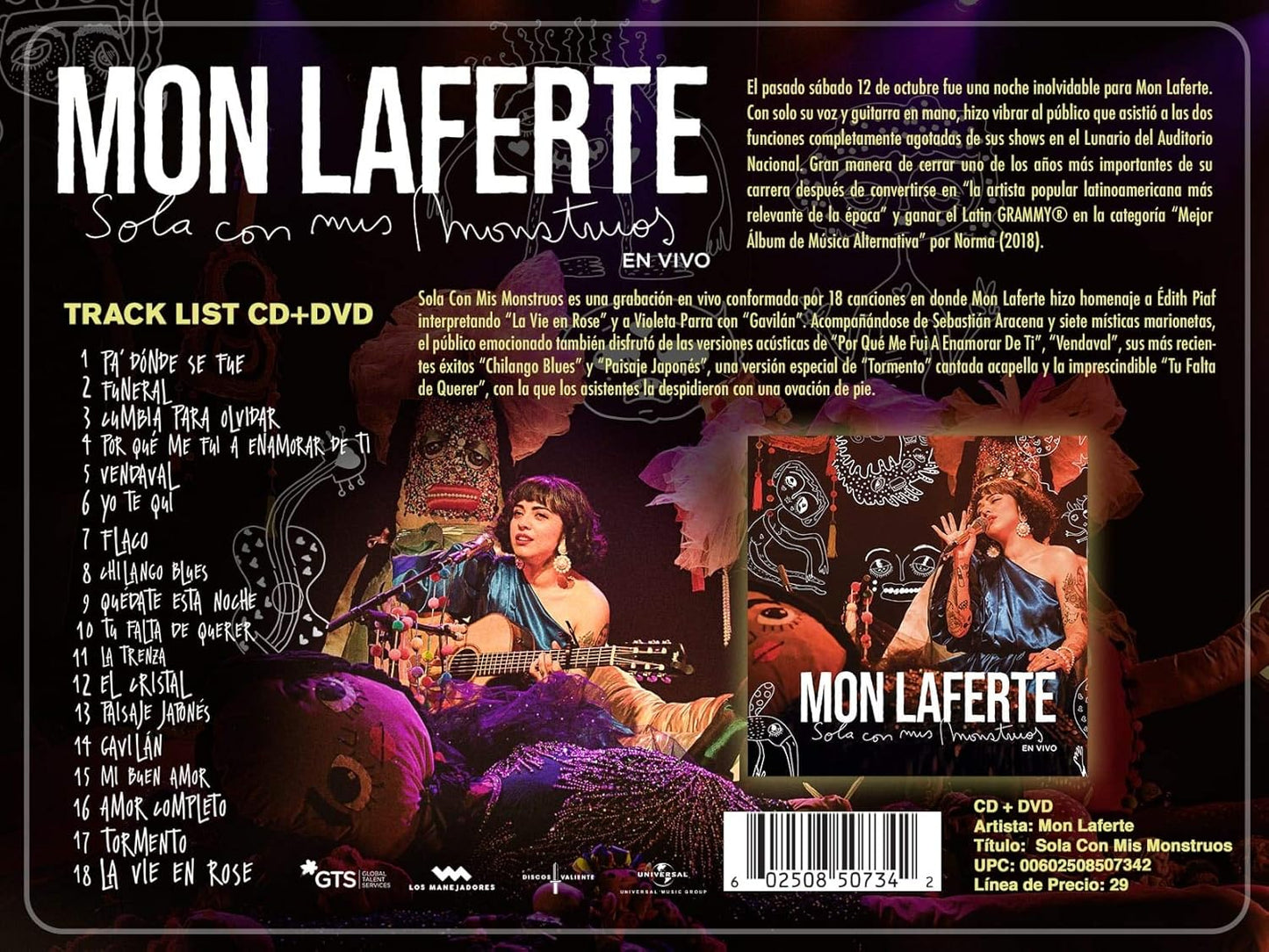 Mon Laferte – Sola Con Mis Monstruos - En Vivo CD