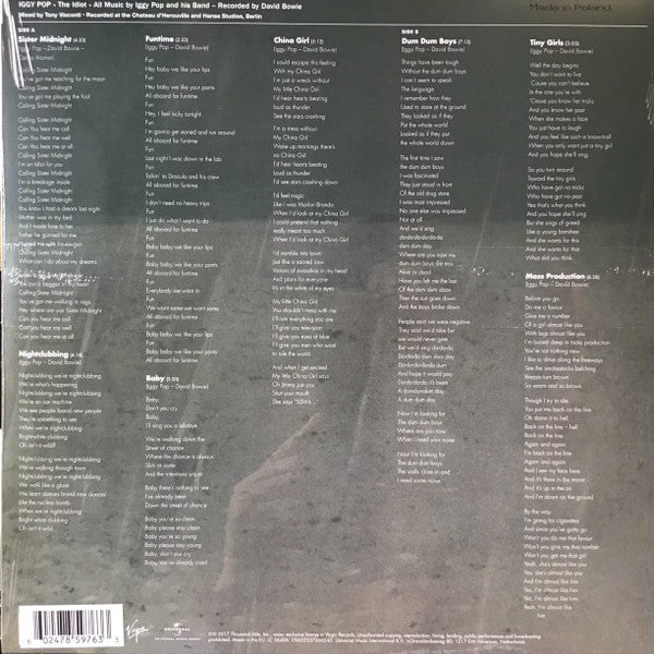Iggy Pop – The Idiot - LP Naranja Transparente