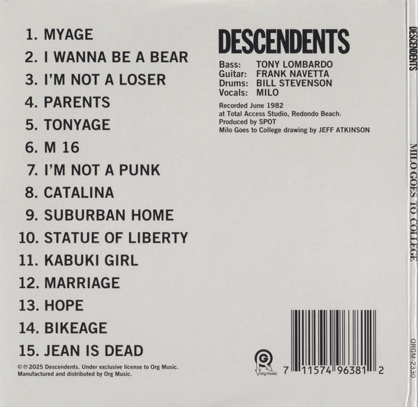 Descendents – Milo Goes To College - CD
