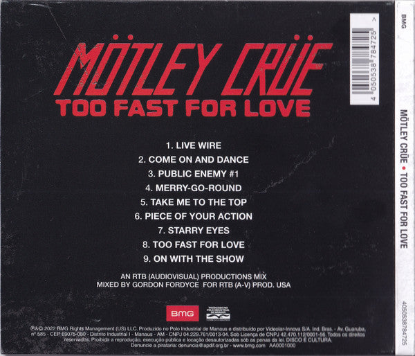 Mötley Crüe – Too Fast For Love - CD