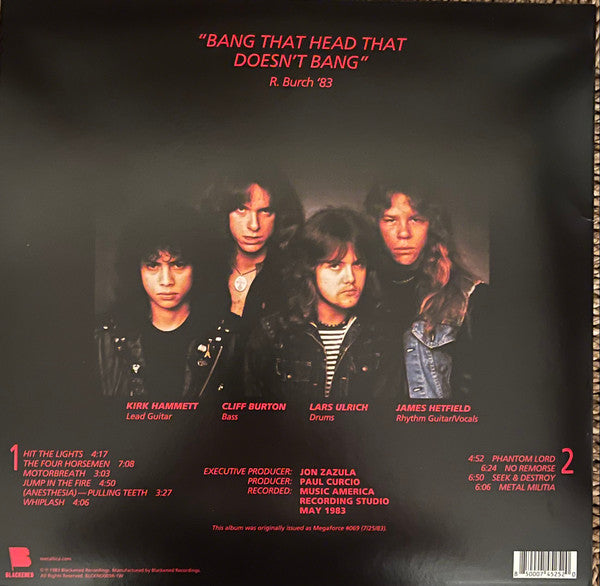 Metallica - Kill Em All LP Rojo