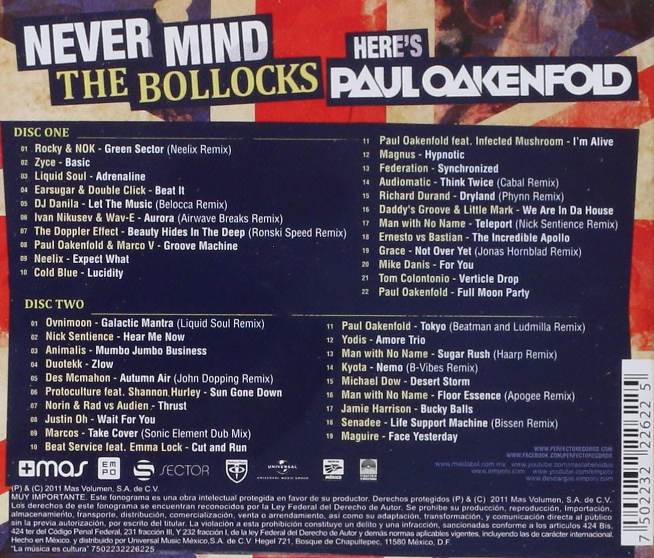 Paul Oakenfold – Never Mind The Bollocks CD