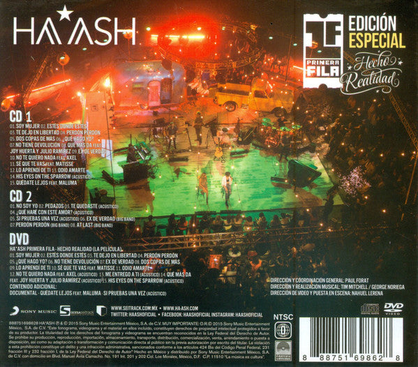 Ha Ash - Primera Fila Hecho Realidad - CD+DVD