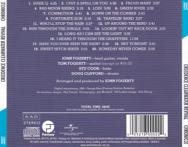 Creedence Clearwater Revival Featuring John Fogerty – Chronicle: The 20 Greatest Hits - CD